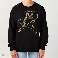 Cat Playing Ice Hockey Women's Sweatshirt thumb 0