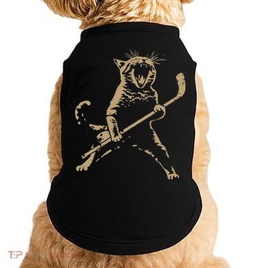 Cat Playing Ice Hockey Doggie Tank