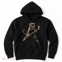 Cat Playing Ice Hockey Hoodie thumb 0