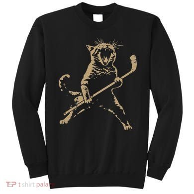 Cat Playing Ice Hockey Sweatshirt