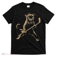 Cat Playing Ice Hockey T-Shirt thumb 0