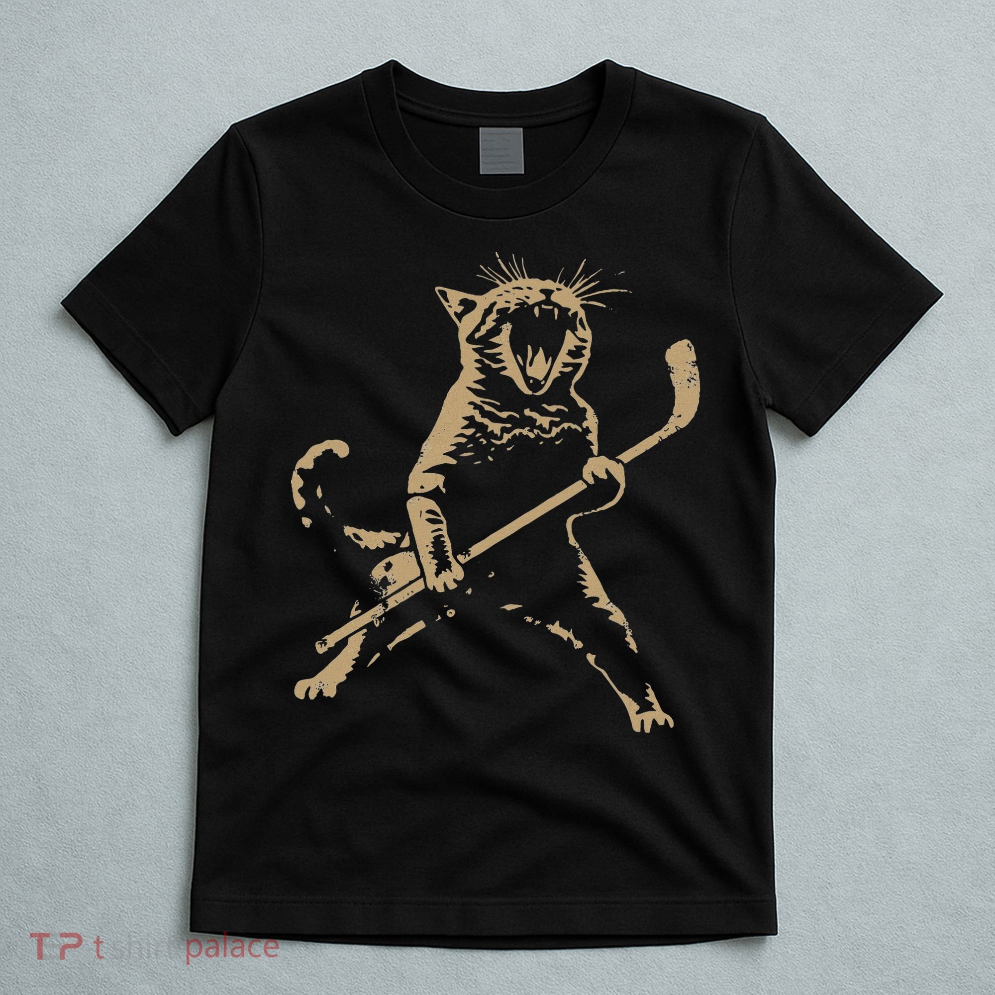 Cat Playing Ice Hockey T-Shirt