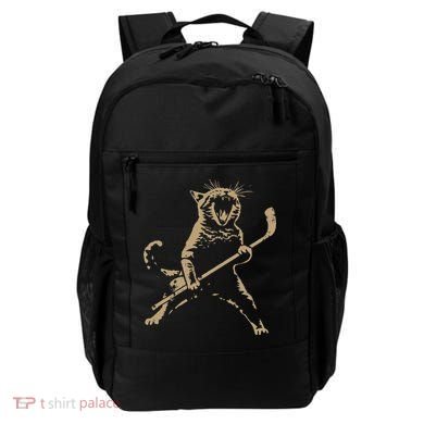 Cat Playing Ice Hockey Backpack