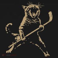 Cat Playing Ice Hockey Polo thumb 3