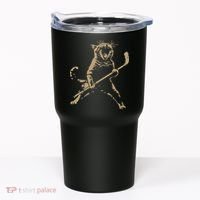Cat Playing Ice Hockey Tumbler thumb 0