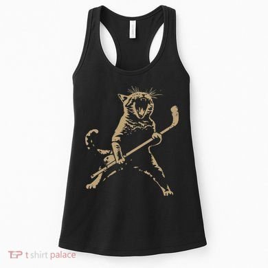 Cat Playing Ice Hockey Women's Tank Top