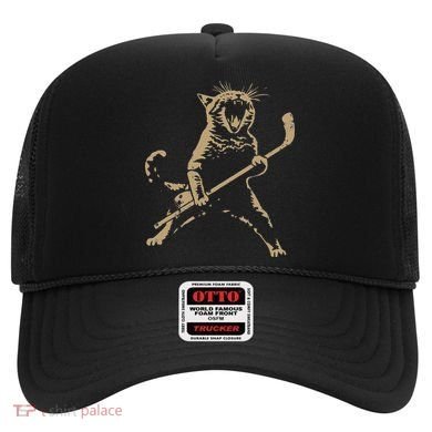 Cat Playing Ice Hockey Hat
