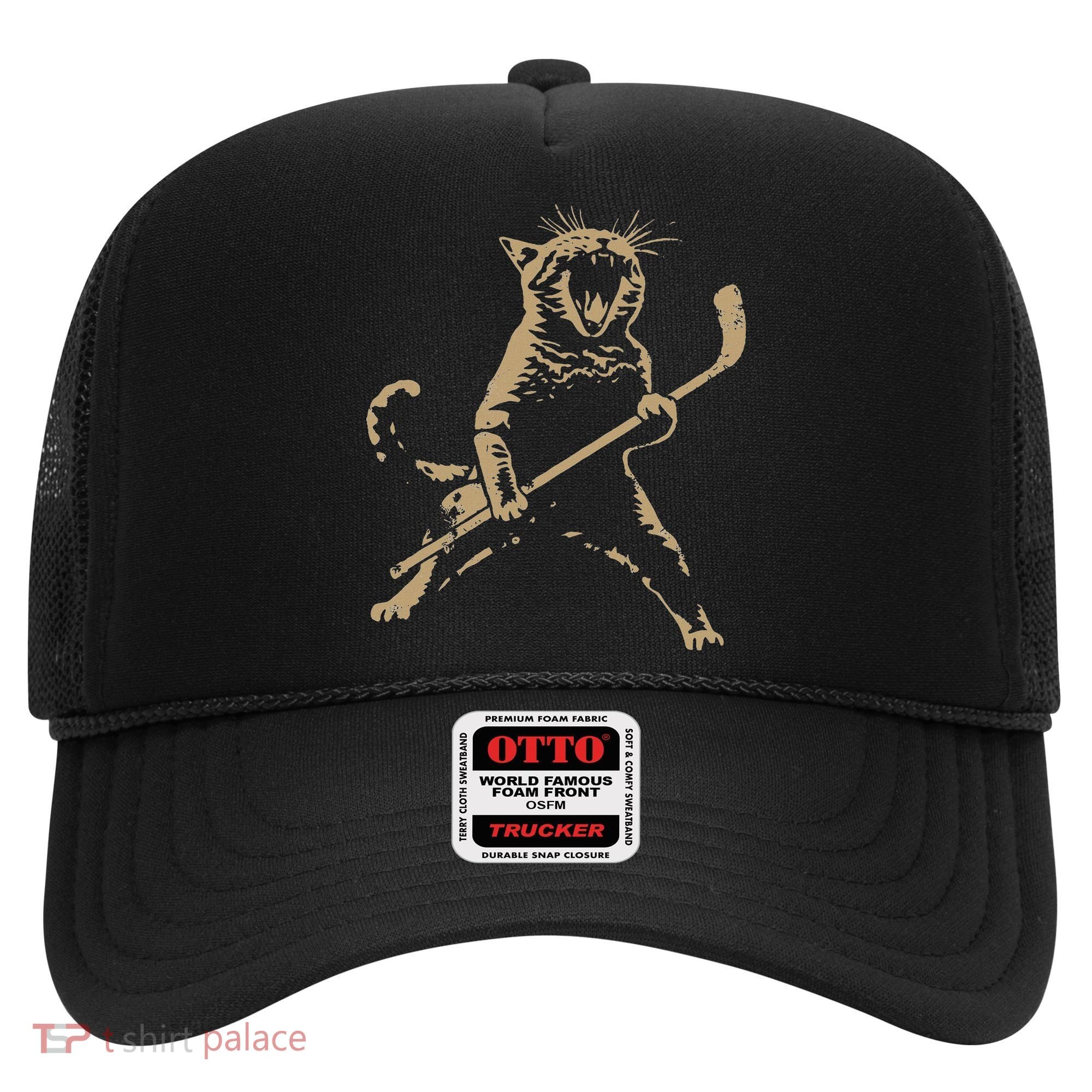 Cat Playing Ice Hockey Hat