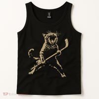 Cat Playing Ice Hockey Tank Top thumb 2