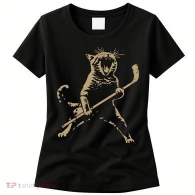 Cat Playing Ice Hockey Women's T-Shirt