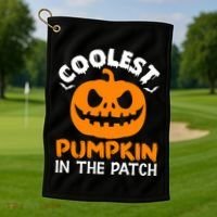 Coolest Pumpkin In The Patch For Halloween Fans Gift Golf Towel thumb 1