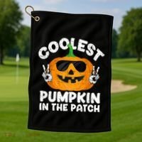 Coolest Pumpkin In The Patch Funny S Halloween Gift Golf Towel thumb 1
