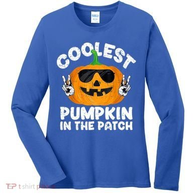 Coolest Pumpkin In The Patch Funny S Halloween Gift Women's Long Sleeve Shirt
