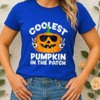 Coolest Pumpkin In The Patch Funny S Halloween Gift Women's T-Shirt thumb 2