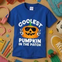 Coolest Pumpkin In The Patch Funny S Halloween Gift Kids T-Shirt thumb 3