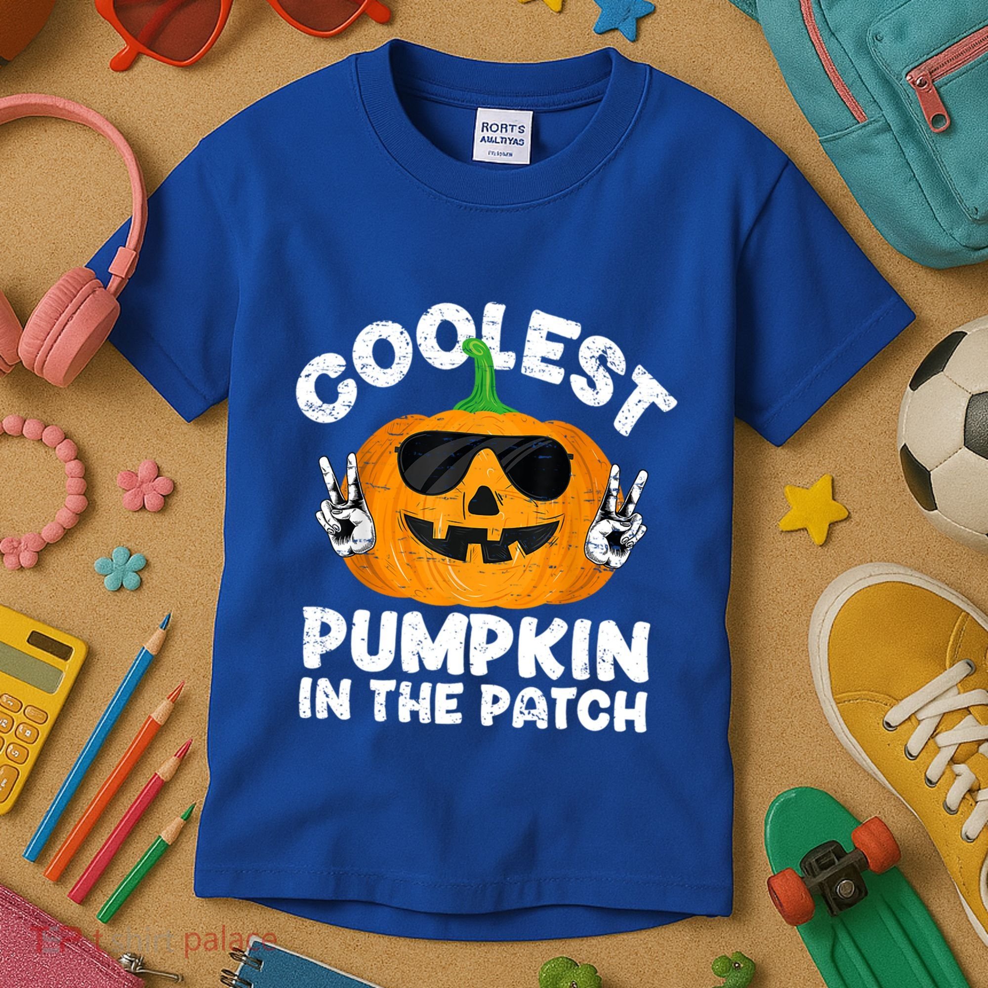 Coolest Pumpkin In The Patch Funny S Halloween Gift Kids T-Shirt