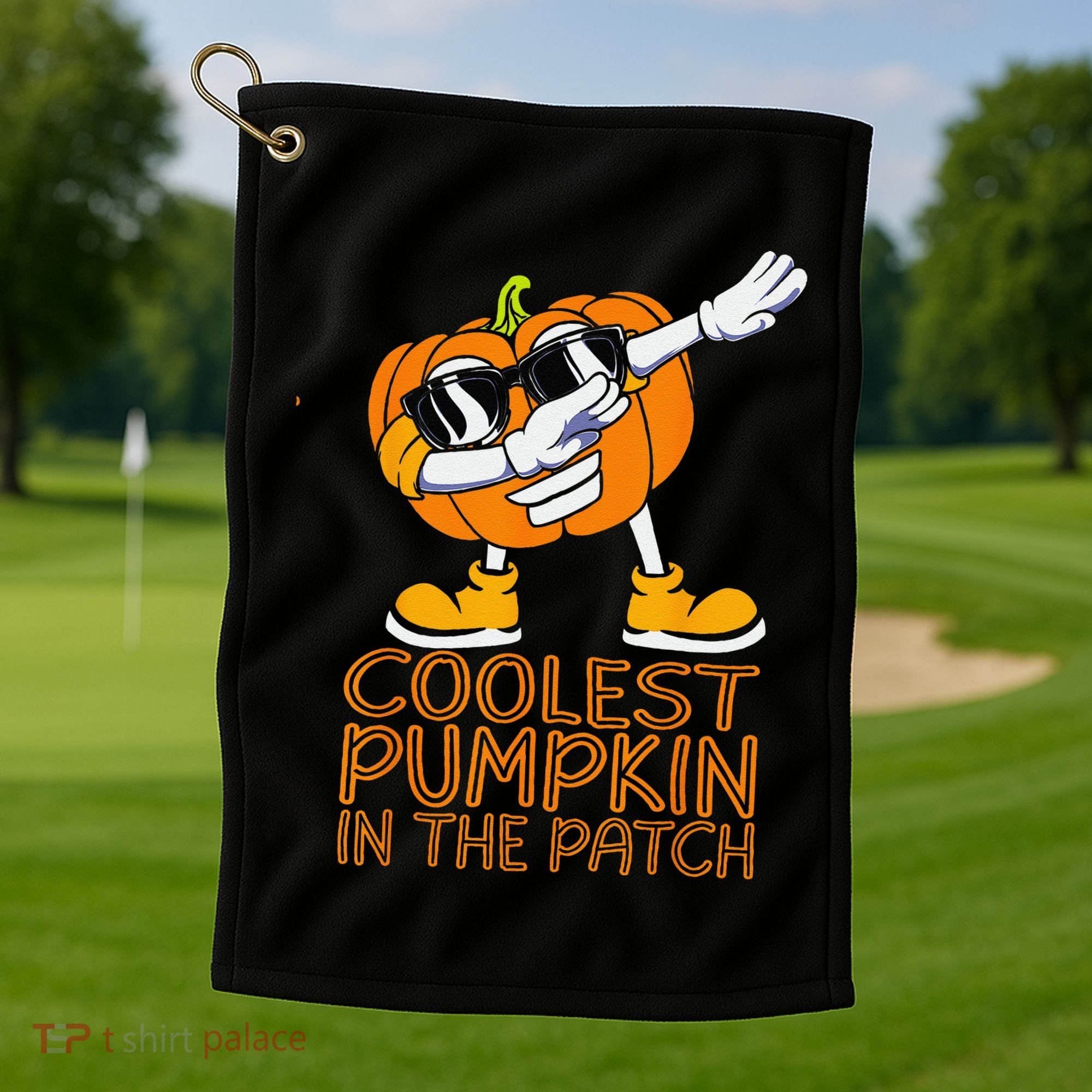 Coolest Pumpkin In The Patch Halloween Jackolantern Golf Towel