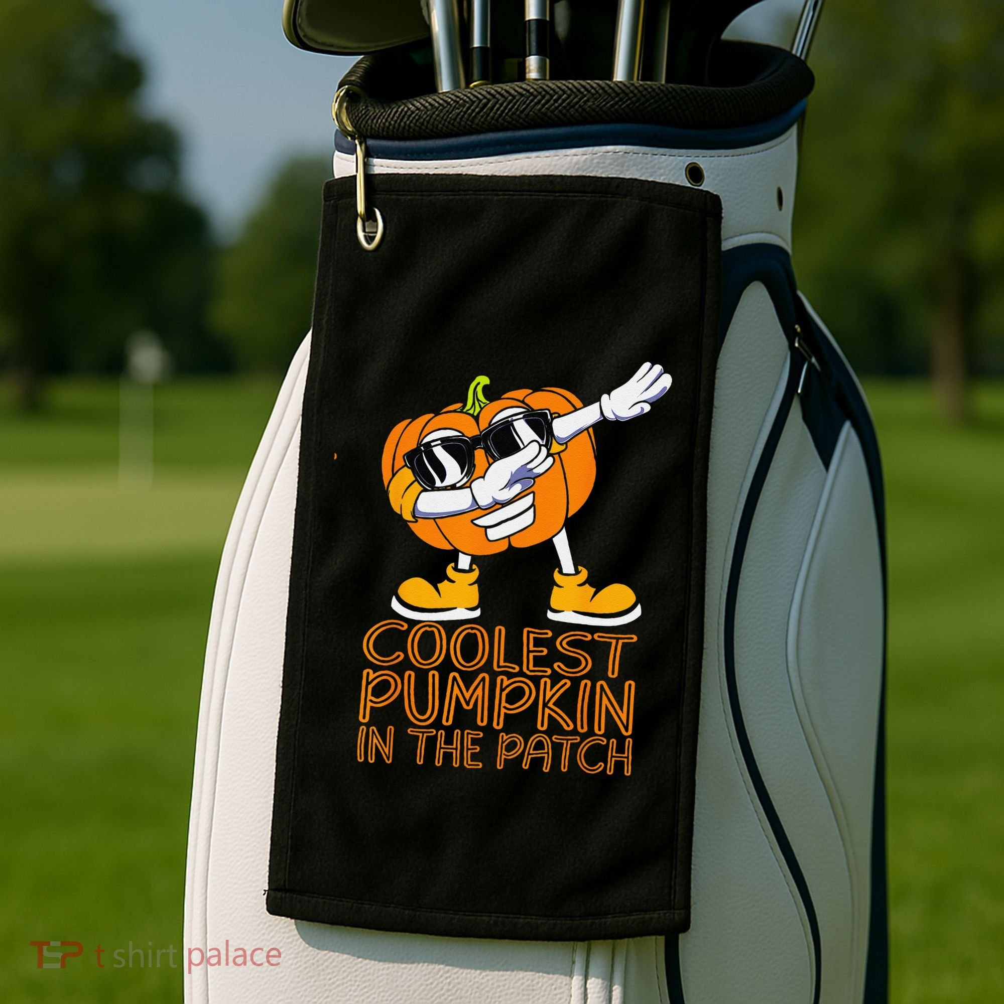 Coolest Pumpkin In The Patch Halloween Jackolantern Golf Towel