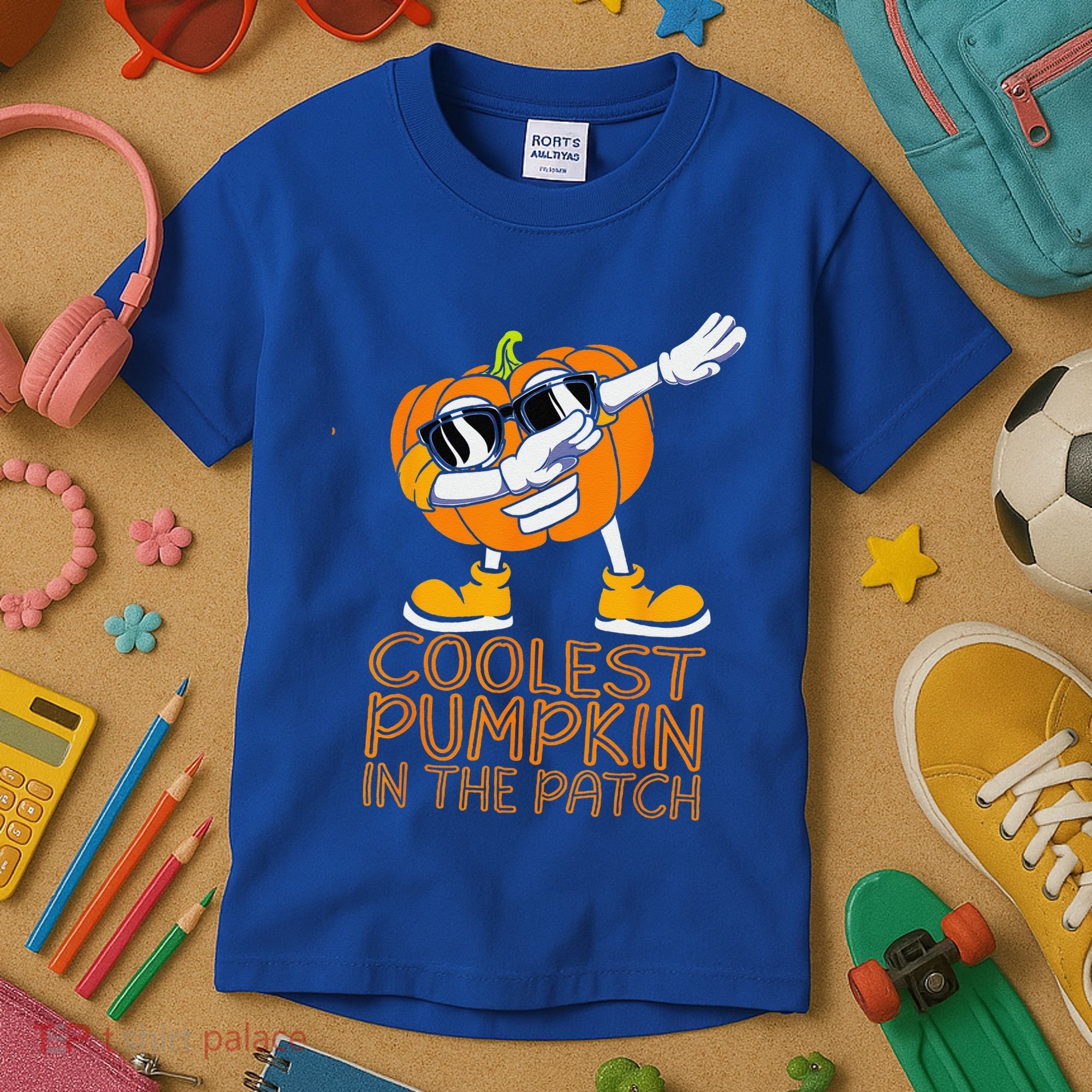 Coolest Pumpkin In The Patch Halloween Jackolantern Kids T-Shirt