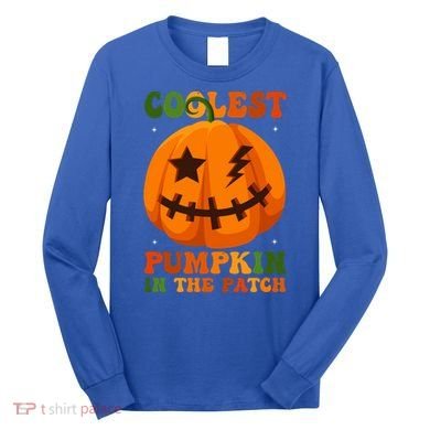 Coolest Pumpkin In The Patch Groovy Happy Halloween Cool Gift Long Sleeve Shirt
