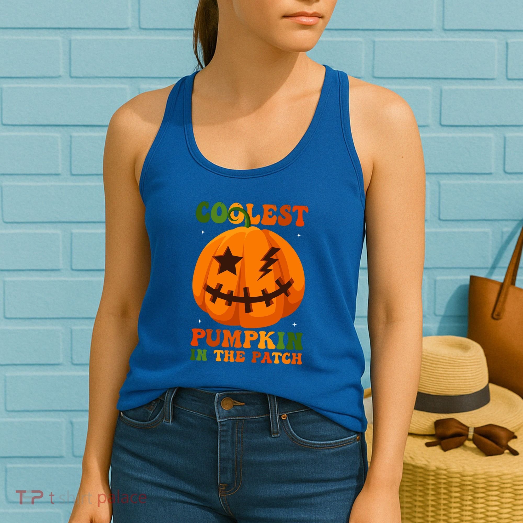 Coolest Pumpkin In The Patch Groovy Happy Halloween Cool Gift Women's Tank Top