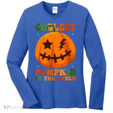 Coolest Pumpkin In The Patch Groovy Happy Halloween Cool Gift Women's Long Sleeve Shirt