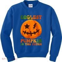 Coolest Pumpkin In The Patch Groovy Happy Halloween Cool Gift Kids Sweatshirt thumb 0