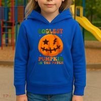 Coolest Pumpkin In The Patch Groovy Happy Halloween Cool Gift Kids Hoodie thumb 3