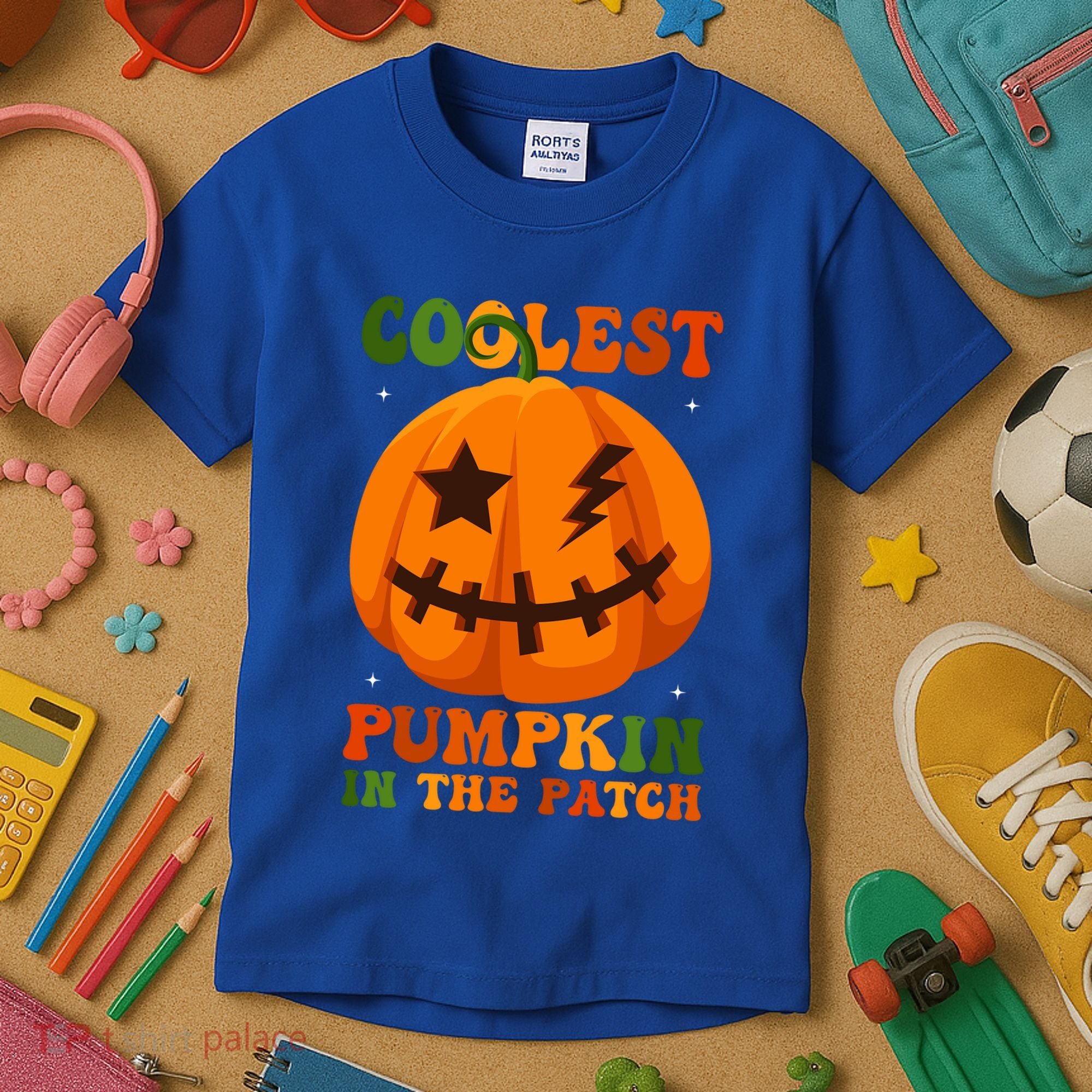 Coolest Pumpkin In The Patch Groovy Happy Halloween Cool Gift Kids T-Shirt