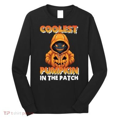 Coolest Pumpkin In The Patch Halloween Kids Design Long Sleeve Shirt