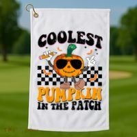 Coolest Pumpkin In The Patch Golf Towel thumb 1