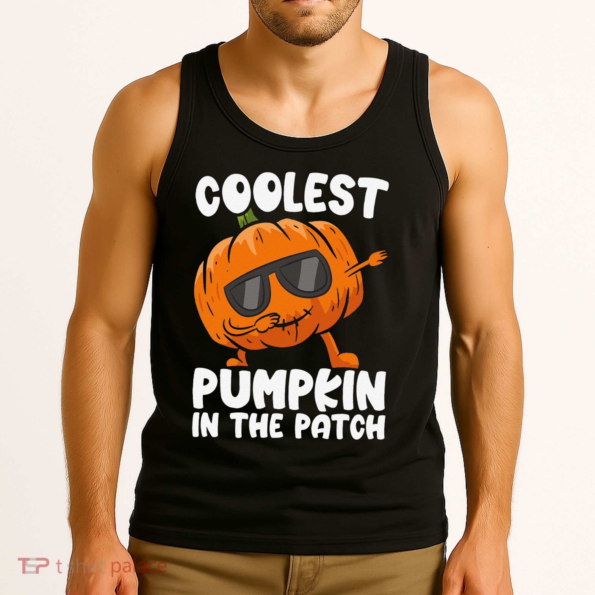 Coolest Pumpkin In The Patch Dabbing Halloween Tank Top