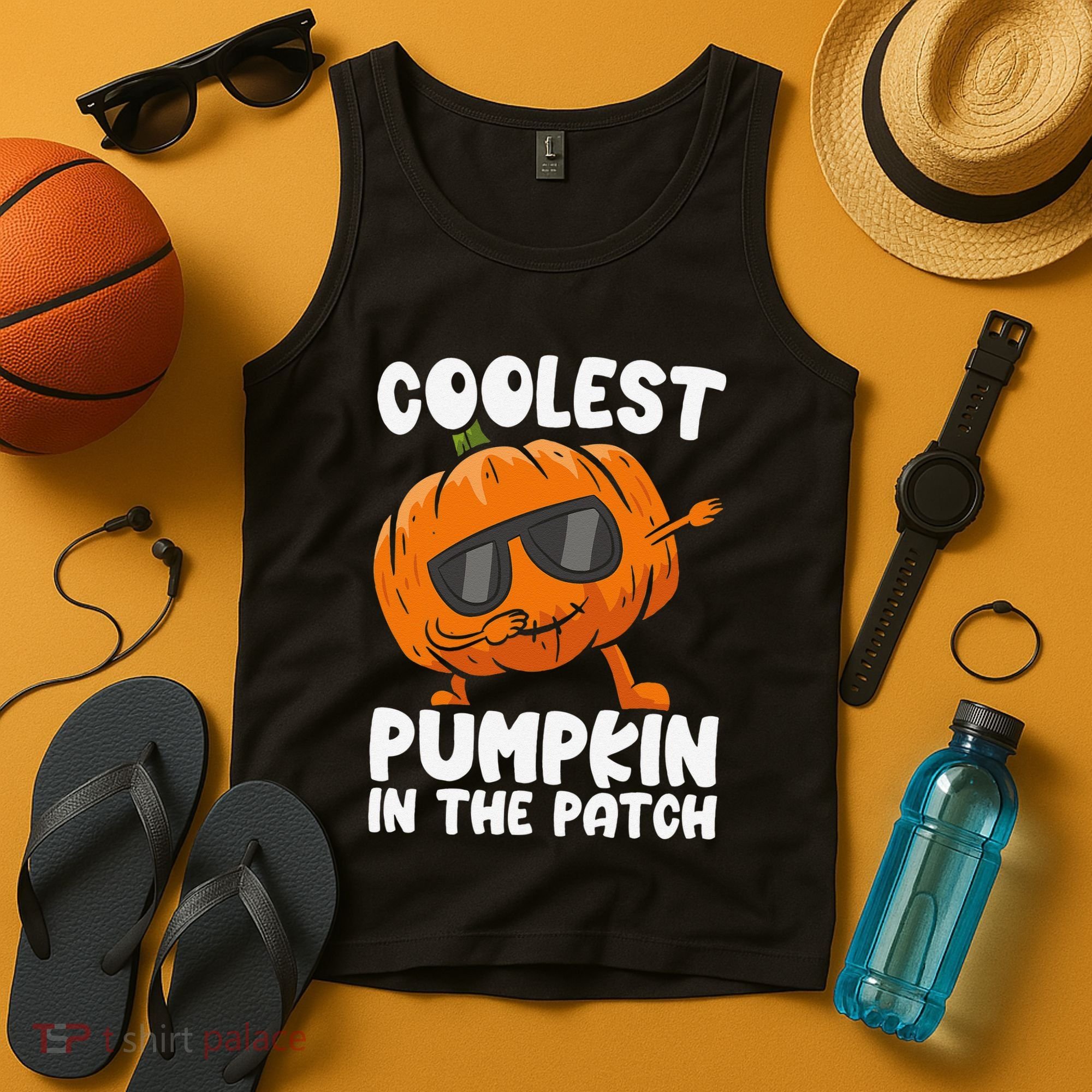 Coolest Pumpkin In The Patch Dabbing Halloween Tank Top