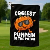 Coolest Pumpkin In The Patch Dabbing Halloween Golf Towel thumb 1