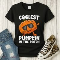 Coolest Pumpkin In The Patch Dabbing Halloween Women's T-Shirt thumb 3