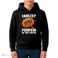 Coolest Pumpkin In The Patch Dabbing Halloween Kids Hoodie thumb 4