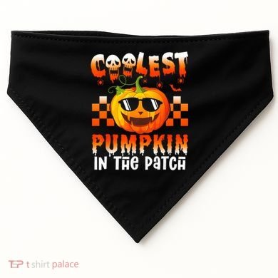 Coolest Pumpkin In The Patch Halloween Gift USA-Made Doggie Bandana