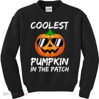 Coolest Pumpkin In The Patch Halloween Pumpkin Kids Sweatshirt thumb 0