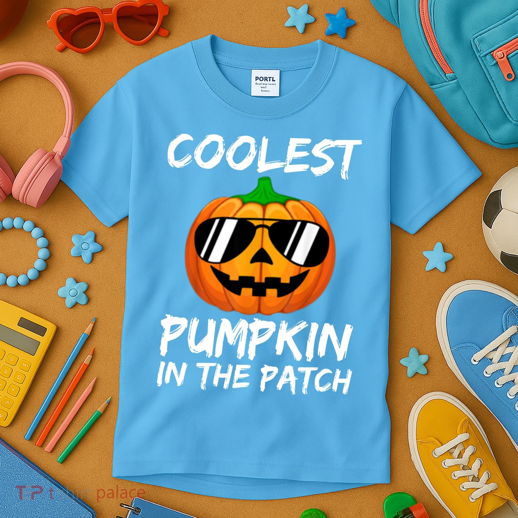 Coolest Pumpkin In The Patch Halloween Pumpkin Kids T-Shirt
