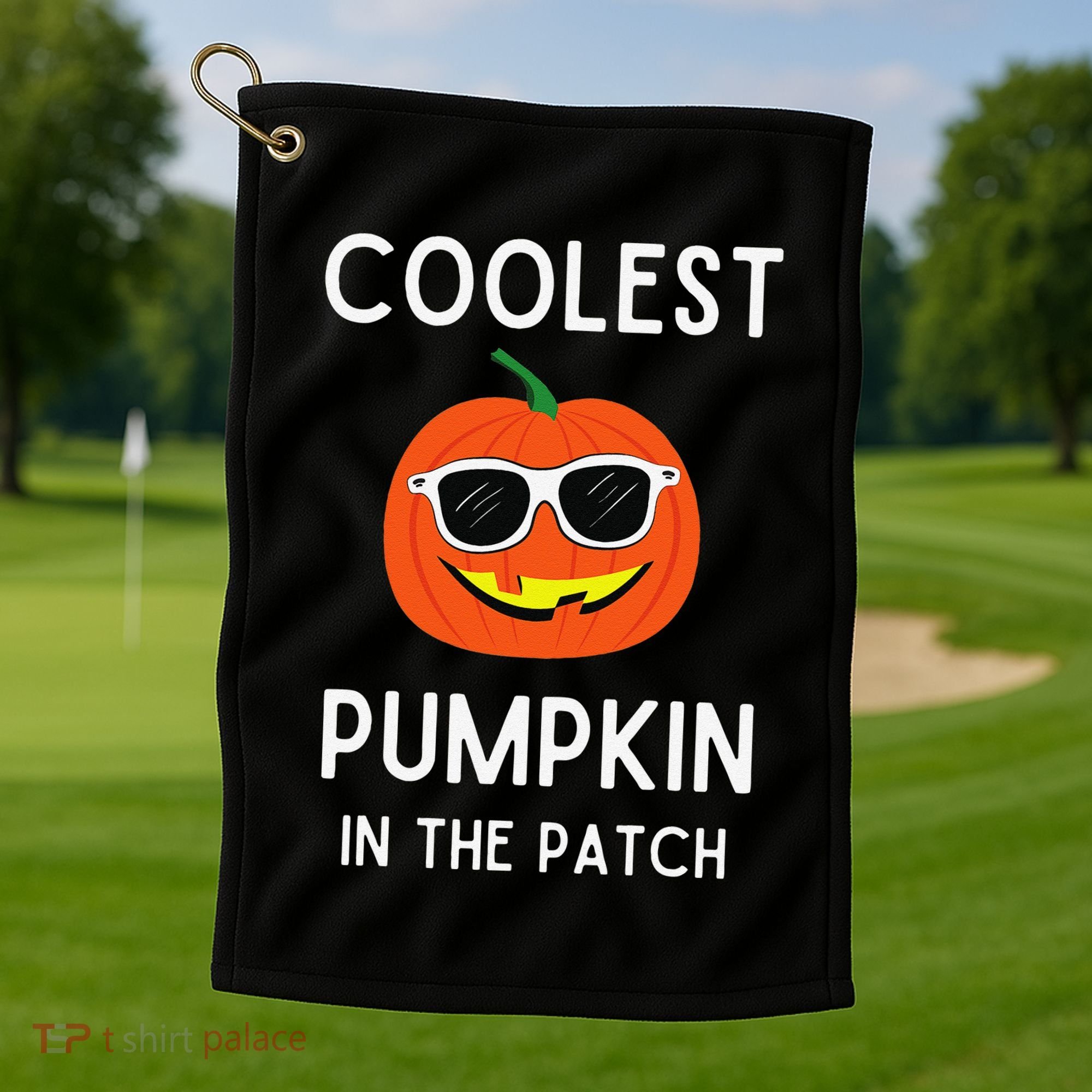 Coolest Pumpkin In The Patch Funny Cool Pumpkin Halloween Golf Towel