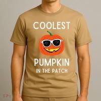 Coolest Pumpkin In The Patch Funny Cool Pumpkin Halloween T-Shirt thumb 3