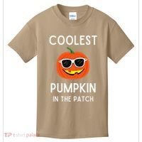 Coolest Pumpkin In The Patch Funny Cool Pumpkin Halloween Kids T-Shirt thumb 0