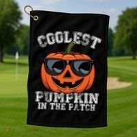 Coolest Pumpkin In The Patch Halloween Great Gift Golf Towel thumb 1