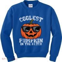 Coolest Pumpkin In The Patch Halloween Great Gift Kids Sweatshirt thumb 0