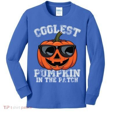 Coolest Pumpkin In The Patch Halloween Great Gift Kids Long Sleeve Shirt