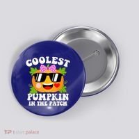 Coolest Pumpkin In The Patch Gift Funny Halloween Costume Gift Button thumb 0