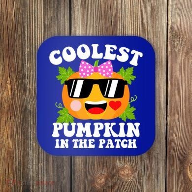 Coolest Pumpkin In The Patch Gift Funny Halloween Costume Gift Coaster