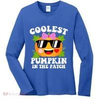 Coolest Pumpkin In The Patch Gift Funny Halloween Costume Gift Women's Long Sleeve Shirt thumb 0