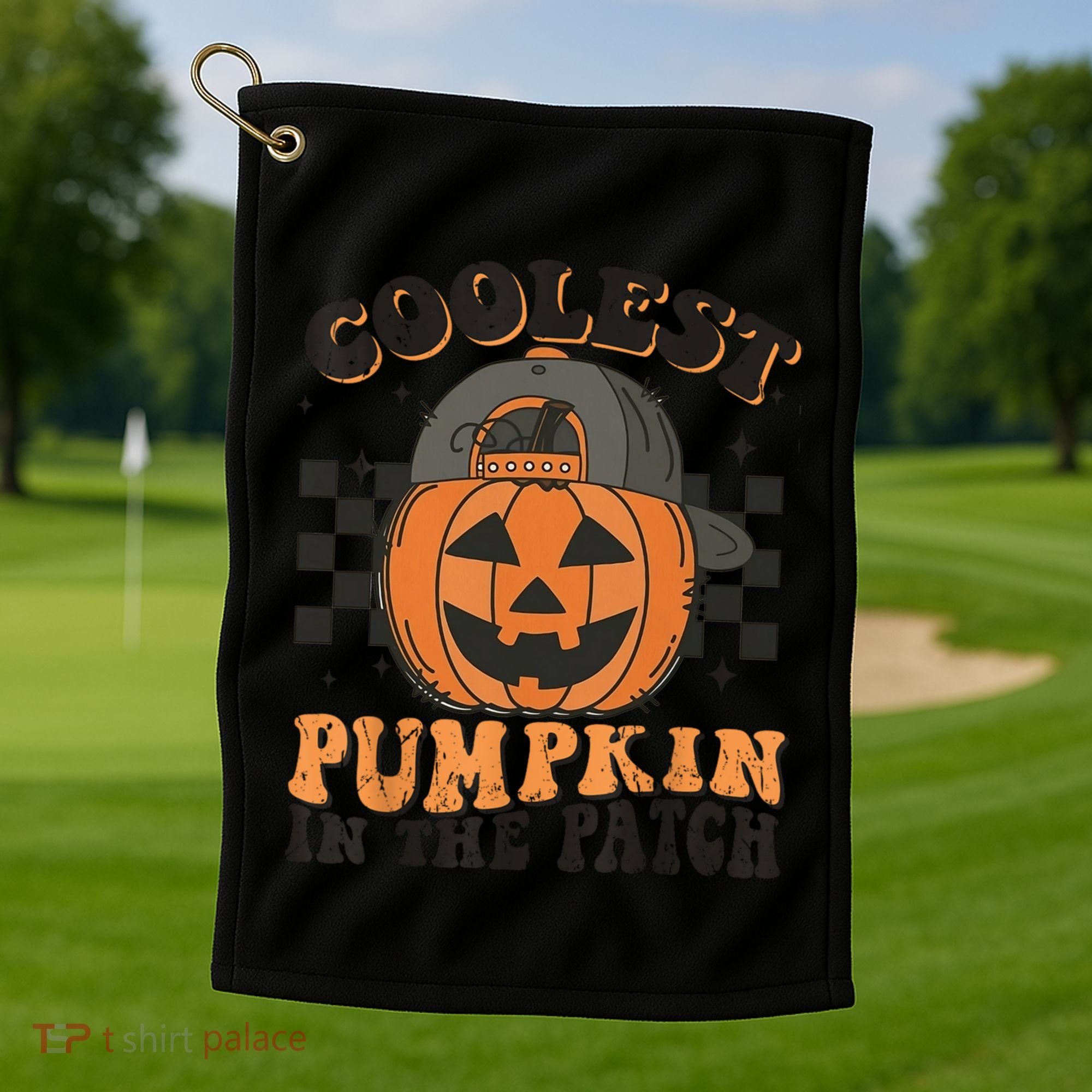 Coolest Pumpkin In The Patch Halloween Funny Gift Golf Towel