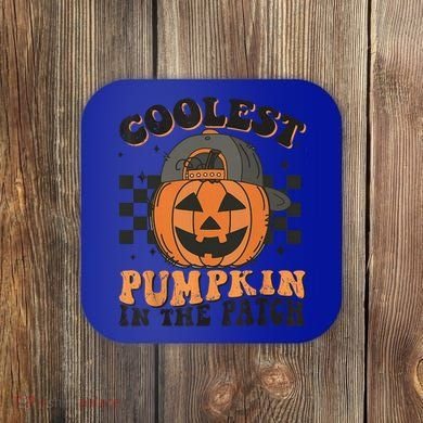 Coolest Pumpkin In The Patch Halloween Funny Gift Coaster